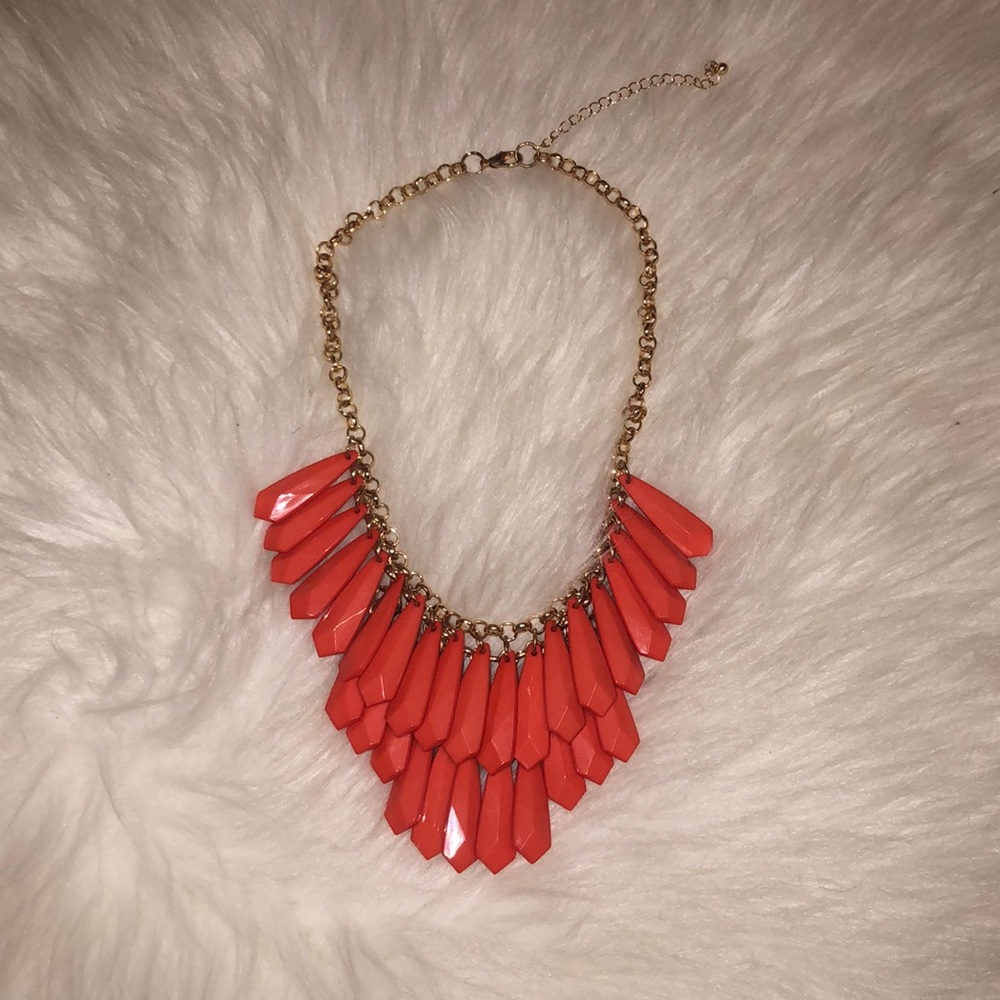 Orange drop statement necklace